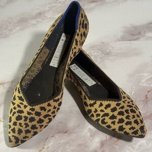Rothy's Tan and Black Leopard Flats
